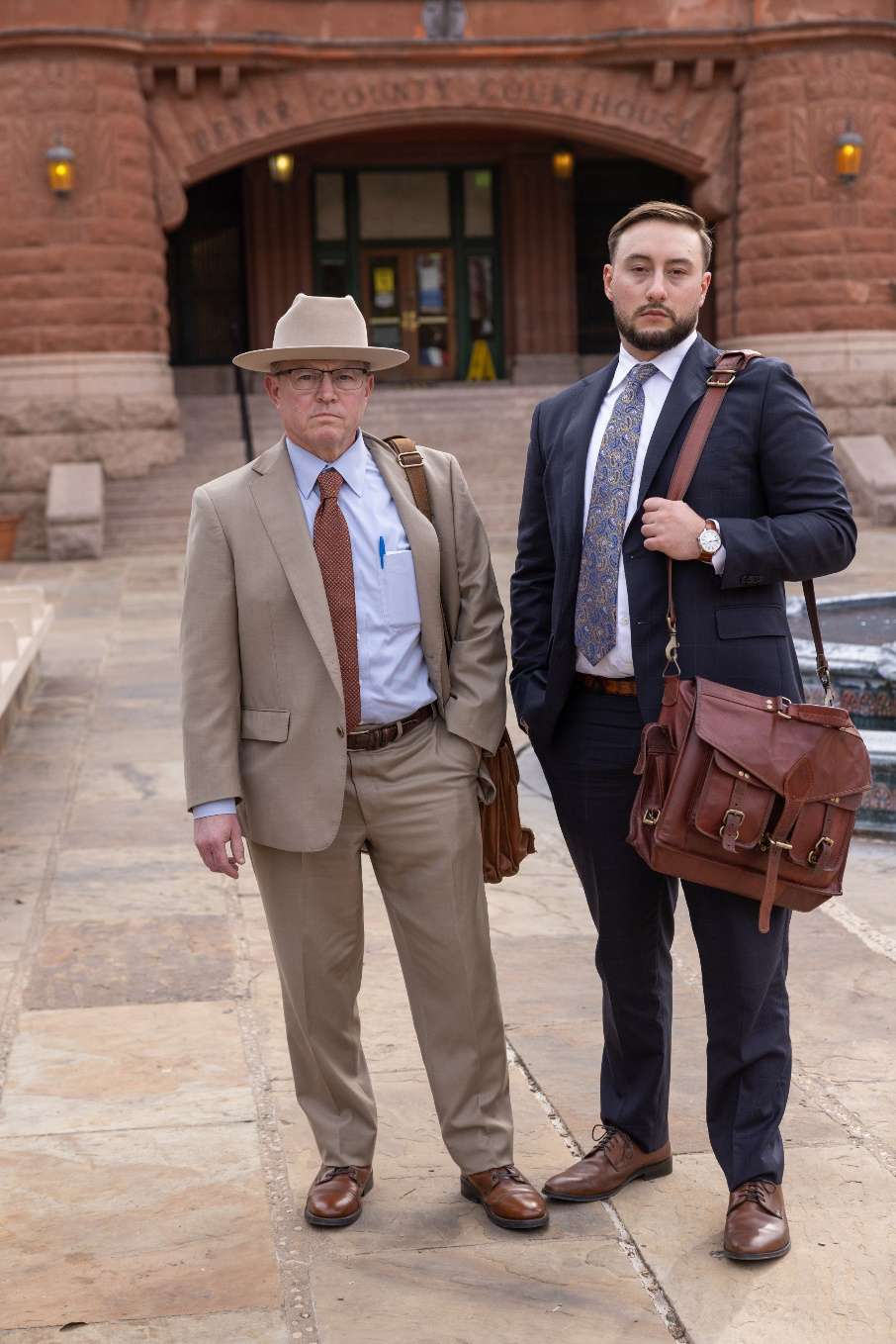 Robert M. Maurer outside a courthouse